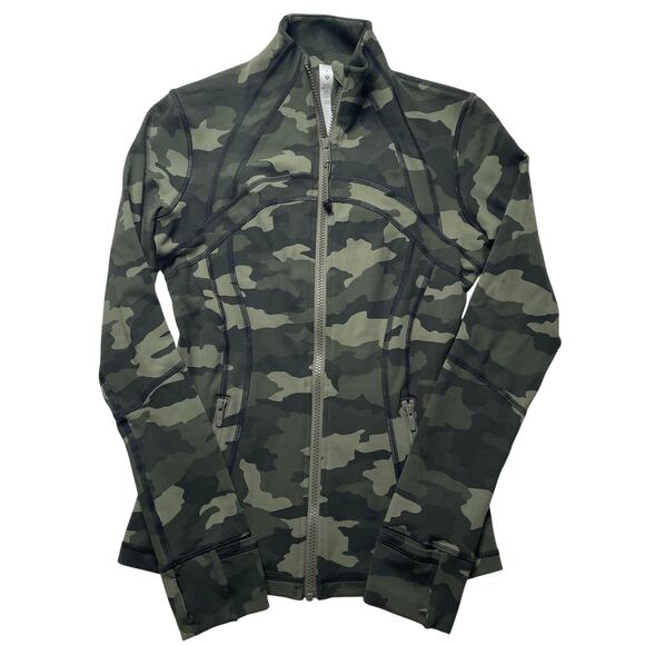 Lululemon Define Jacket Olive Green Camo Sz 6 Women's Athleisure Stretch Yoga - Picture 1 of 6